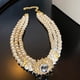 thumbnail image 5 of Gargantilla corta de perlas, collar con cadena, gargantilla multicapa, collares con colgante, fiesta de graduación para mujeres y niñas, 3 niveles, 5 of 5