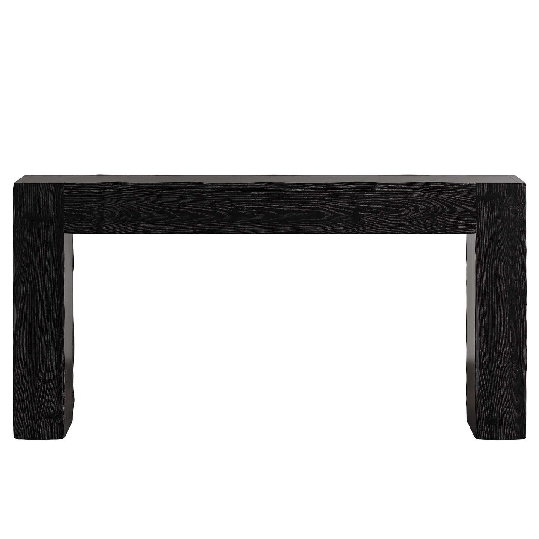 Fnova 63" Console Table, Wood Farmhouse Entryway Table, Long Narrow Accent Table for Living Room, Entrance, Hallway, Foyer, Black