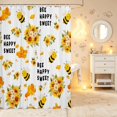 thumbnail image 2 of Erosebridal Cartoon Bug Bee Shower Curtain 72Wx84L,Cute Sunflower Floral Bathroom Shower Curtain,White Orange, 2 of 5