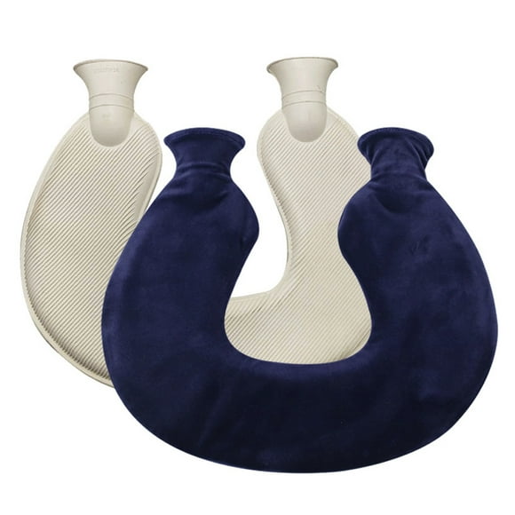 1L U-Shaped Neck rubber Odour Free Hot Water Bag with soft protective case for pain relief