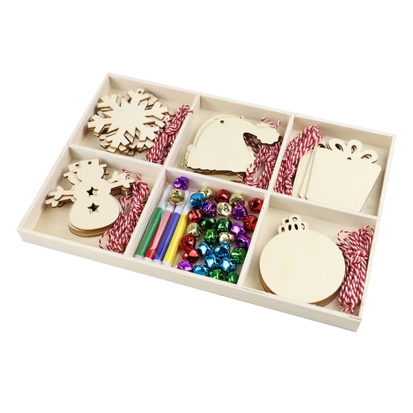 Mirror wind Pendentifs Suspendus en Bois Ornement d'Arbre de Noël de Métier Décor de Noël (7)