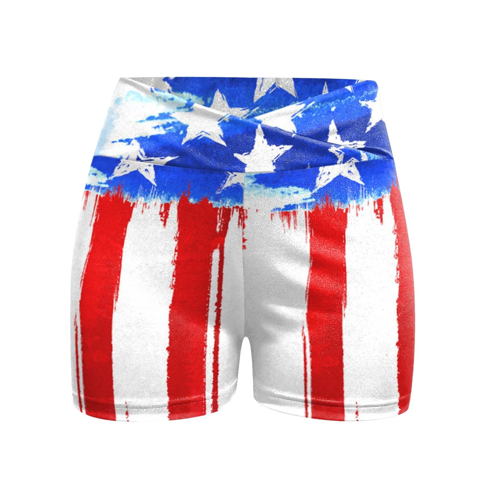 High waisted flag shorts discount