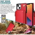 thumbnail image 6 of TECH CIRCLE For iPhone XS/X Wallet Case,Card Holder Phone Case for Women, Zipper PU Leather Purse Kickstand Folio Flip Case with Crossbody Strap for Apple iPhone XS/X 5.8",Red, 6 of 8