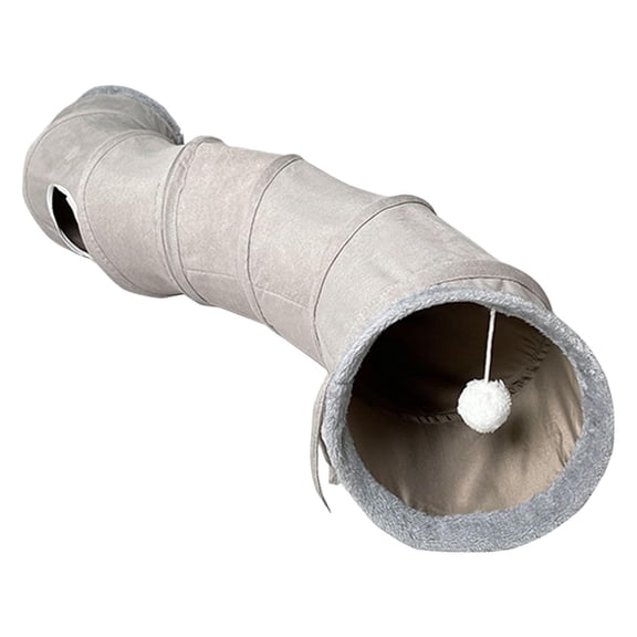Foldable Tunnel for Indoor Cats Puppy Interactive S Shaped Pet Tunnel Kitten Suede Fabric 10.63 Inches in Diameter Tube Play Toy