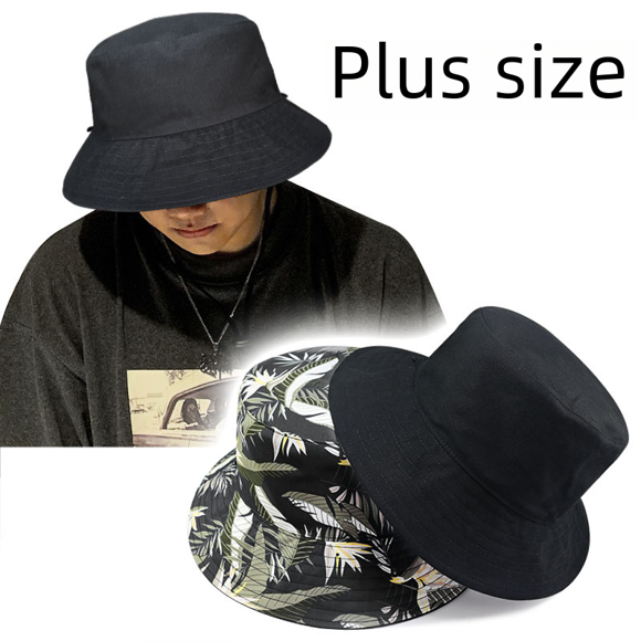 Sombrero de pescador con gran circunferencia de cabeza para hombre, sombrero para el sol grande con estampado de doble cara, estilo japonés, informal, coreano, de talla grande