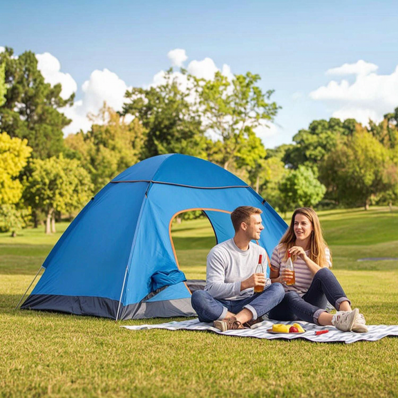 2–3 Person Automatic Pop-Up Camping Tent for Camping Easy and Quick Setup Camping Tent Waterproof Tent Family Tent for Camping, Backpacking, Hiking, Beach, Backyard, and Small-Scale Outdoor Events