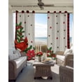 thumbnail image 3 of Christmas Cardinal Black Out Curtains 84 Inch Long for Living Room, Winter Xmas Poinsettia Holly on Linen Blackout Curtain Shade Thermal Insulated Window Curtains Grommet Drapes 42"x84" 2 Panels, 3 of 8