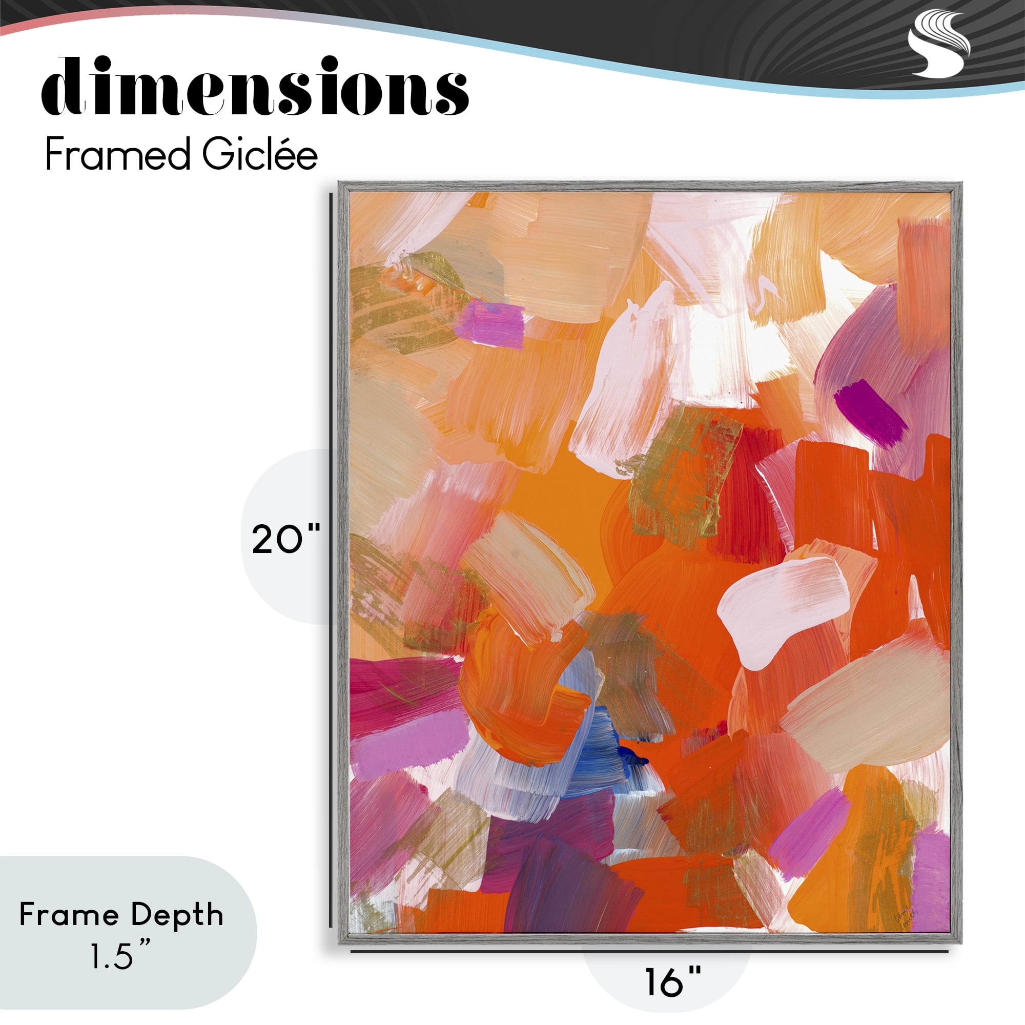 Stupell Industries Confetti Petals Abstraction Gray Framed Giclee Art, design by Lanie Loreth