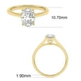 thumbnail image 5 of 14K Yellow Gold Oval Lab Grown Diamond Cathedral Solitaire Engagement Ring - 2 Carat (Ring Size: 7.5), 5 of 5