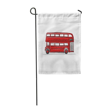 SIDONKU Decker Red Bus Sketch for Your Design Double London Art Garden Flag Decorative Flag House Banner 28x40 inch