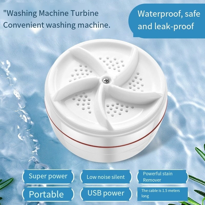 Ultrasonic Mini Spiral Washing Machine - Fully Automatic Portable Turbo Washer for Underwear and Small Items