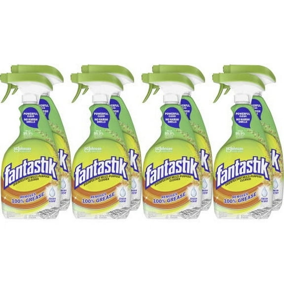 Fantastik Disinfectant Multi-Purpose Cleaner Fresh Scent, 32 oz Spray Bottle, 8/Carton