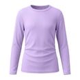 thumbnail image 6 of Jalioing Girls Long Sleeve Tops Ribbed Knit Crew Neck Casual Shirts Teens Kids Plain Basic T Shirts Girls Clothes, 6 of 8