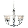 thumbnail image 3 of Elegant Designs 21" Traditional 5 Light Glass Ceiling Glacier Petal Chandelier, Chrome, 3 of 8