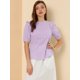 thumbnail image 2 of Día De San Patricio Blusa De Manga Corta Con Hombros Descubiertos Y Volantes Sin Cuello Con Volantes En La Espalda Para Mujer Morado claro S, 2 of 6