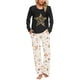 thumbnail image 2 of Puntoco Conjunto de pijama cómodo para mujer, conjunto de pijama con parte superior y pantalones casuales con estampado degradado para mujer, 2 of 5