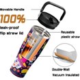 thumbnail image 6 of Skull Halloween Cup 30 Oz Tumbler with Handle and Flip Straw, Insulated Halloween Tumbler Keeps Drinks Cold & Hot, Stainless Steel Halloween Coffee Mug Halloween Themed Halloween Gifts For Women, 6 of 6