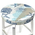 thumbnail image 3 of Kll Algae Corals And Seashells Round Bar Chair Cushion Cover 12 Inch,Bar Stool Protector With Elastic, Soft Washable, 3 of 7