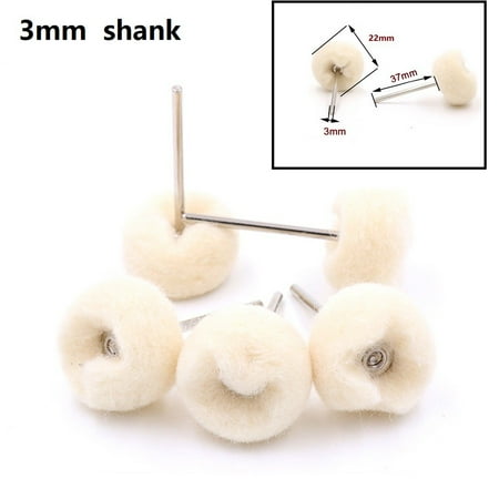 

5Pcs 3Mm Shank Wool Polishing Wheel Brush Burrs Rust Removal Buffing Felt Brush