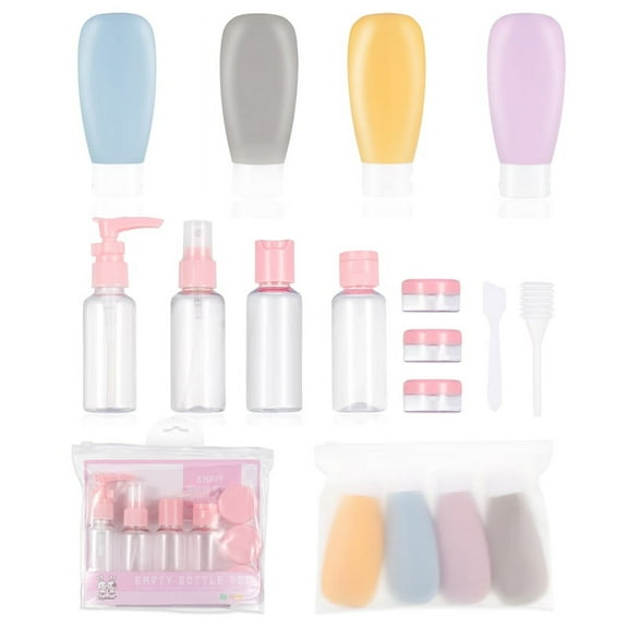 Hengguang 13Pcs Travel Bottles for Toiletries Set, 60 ML Silicone Travel Bottles TSA Approved Leak Proof Squeezable Travel Accessories, Travel Size Containers with Tag for Shampoo Conditioner