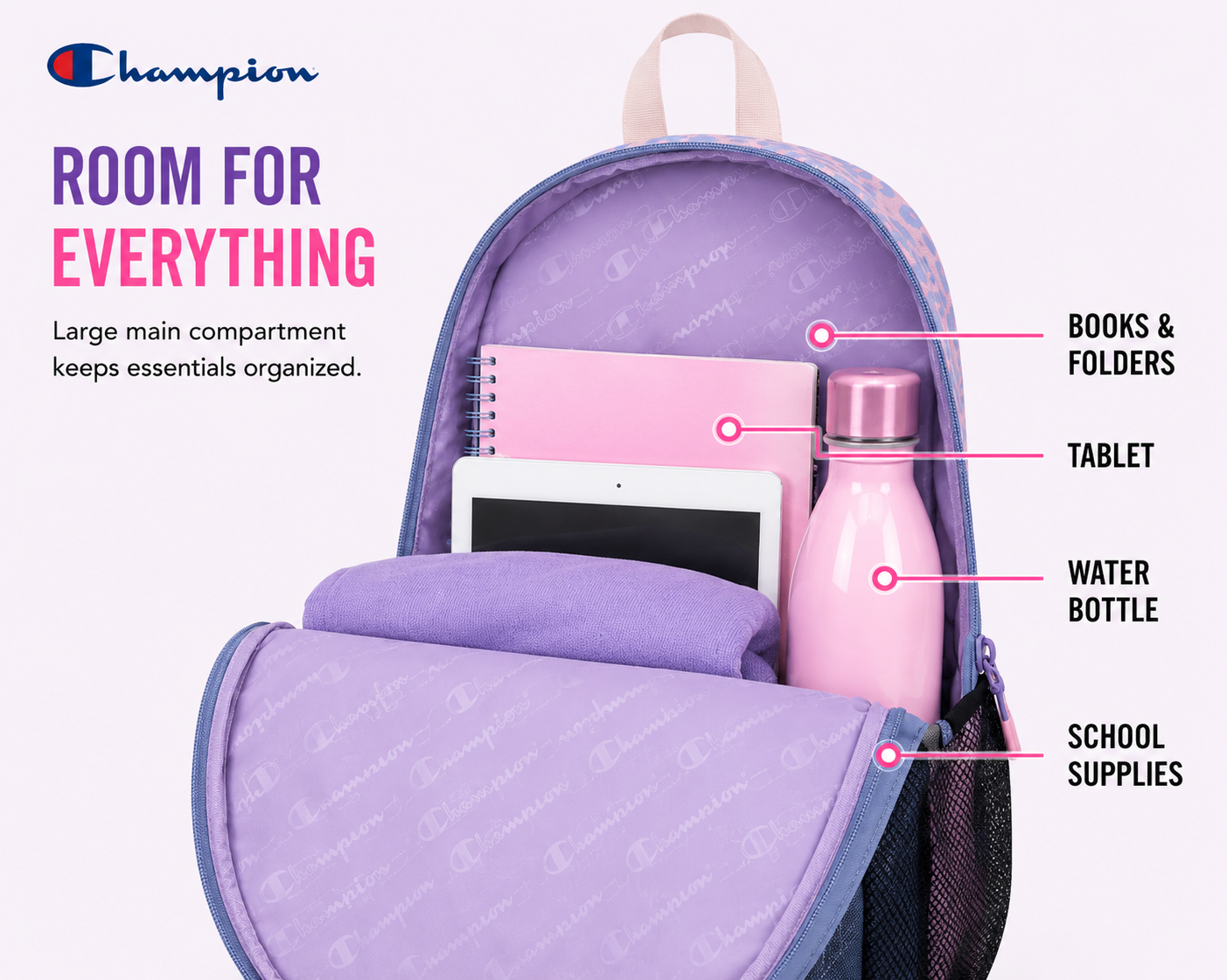 Set de mochila escolar para niños y niñas con lonchera desmontable - 2 piezas (17") 3