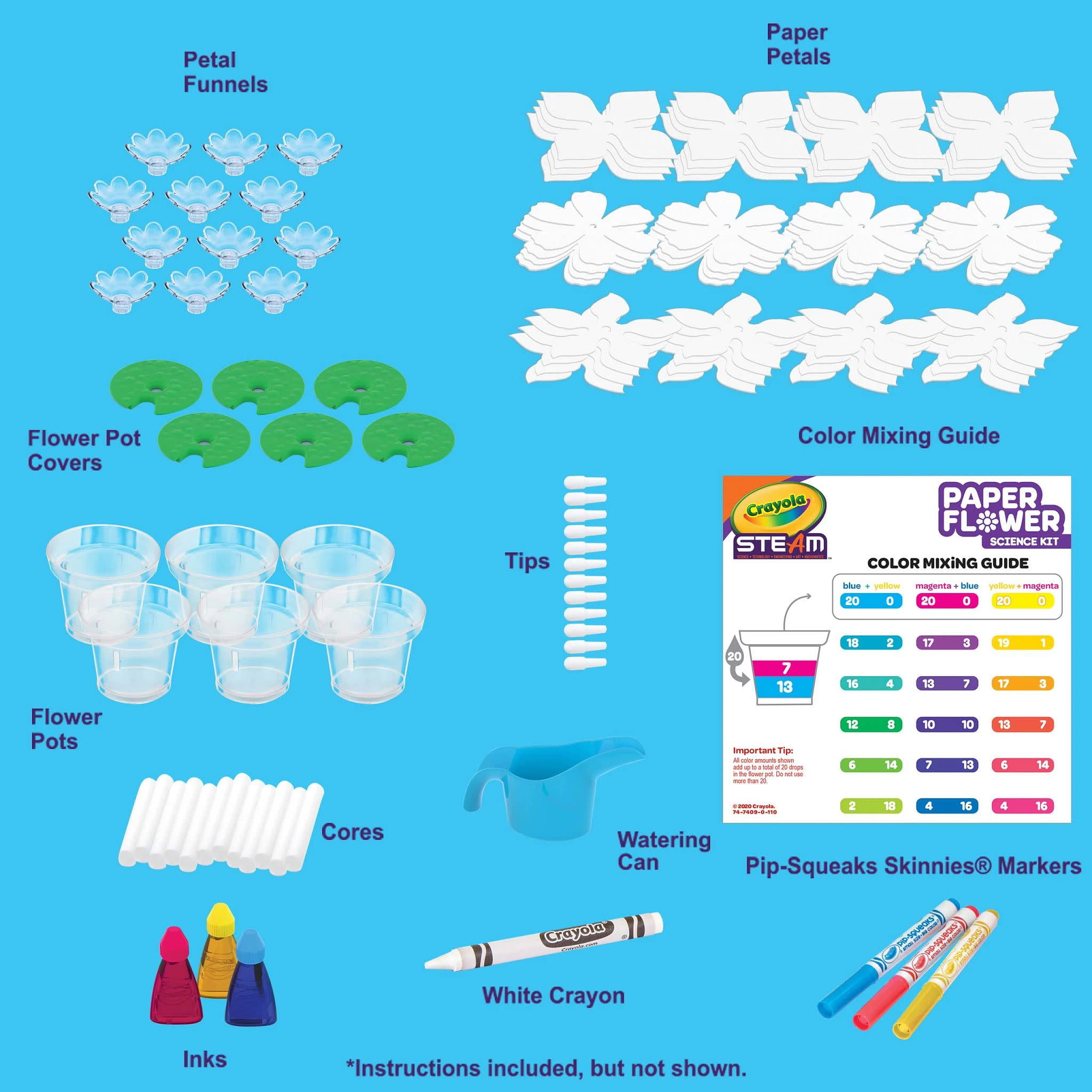 Crayola Paper Flower Science Kits for Kids, Stem Toy, Educational Gifts for Teens, Arts & Crafts Set