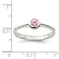 thumbnail image 2 of White Sterling Silver Ring Band Fashion Cubic Zirconia CZ Pink, 2 of 2