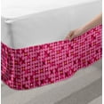 thumbnail image 2 of Geometric Bed Skirt, Modern Feminine Pattern with Irregular Rounds, Elastic Bedskirt Dust Ruffle Wrap Around for Bedding Decor, 4 Sizes, Raspberry Pink, by Ambesonne, 2 of 2