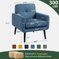 thumbnail image 2 of Modern Breathable Farbic Accent Chair with Arms, Upholstered Lounge Chair For Living room Bedroom Reading Home Office(2PC,Blue), 2 of 9