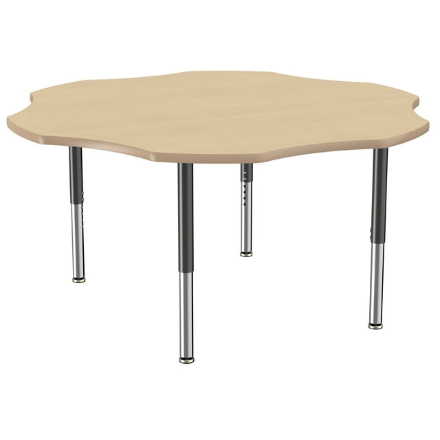 ECR4Kids 60in Flower Premium Thermo-Fused Adjustable Activity Table Maple/Maple/Black - Super Leg