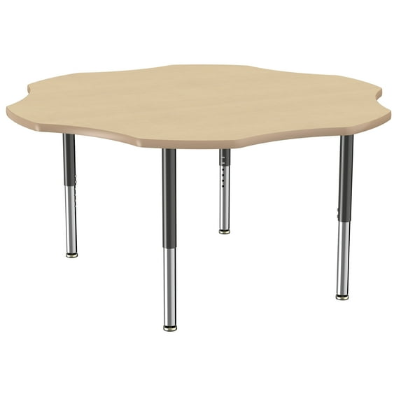 ECR4Kids 60in Flower Premium Thermo-Fused Adjustable Activity Table Maple/Maple/Black - Super Leg