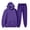 Purple, variant on Men's Unisex Spring Fall 2-Piece Set, Long Sleeve Crewneck Patchwork Sweatshirt and Pants, Versatile Casual Lounge Wear For Daily Fashion,Beige,L