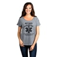 thumbnail image 2 of Thread Tank Retired Paramedic Women's Relaxed Slouchy Dolman T-Shirt Tee Heather Grey Small, 2 of 4