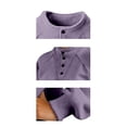 thumbnail image 6 of Women's Fleece Lined Pullover Sweatshirt, Button Collar High Neck Top, Loose Fit High Waist Casual Shirt, Soft Winter Warm Long Sleeve Crewneck Top Purple XXXL, 6 of 6