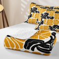 thumbnail image 4 of Homewish Bohemian Daisy Flowers Quilt King,Classic Aesthetic King Coverlet Set,Orange Black,3-Piece, 4 of 7