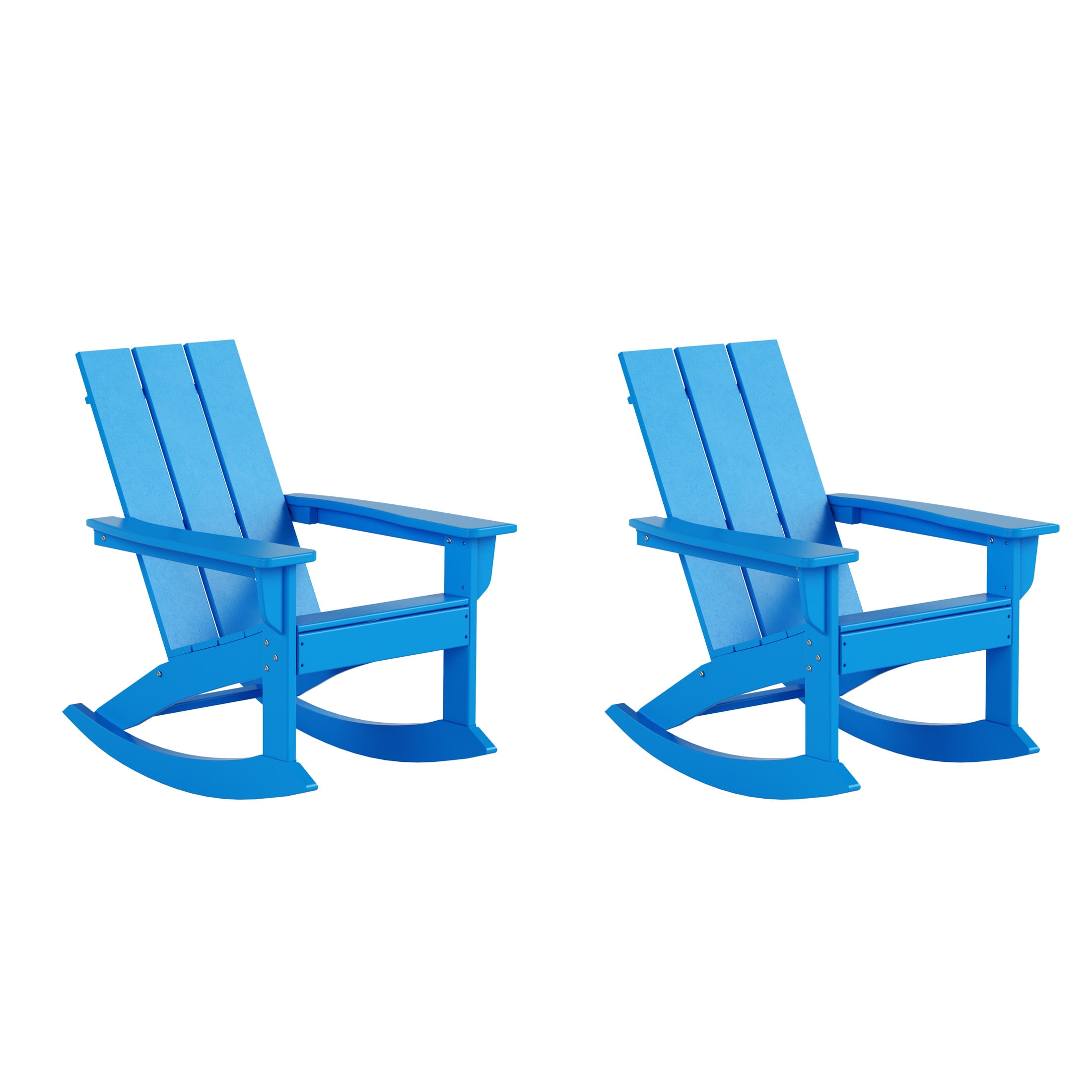 WestinTrends Ashore Patio Rocking Chairs Set of 2, All Weather Poly Lumber Plank Adirondack