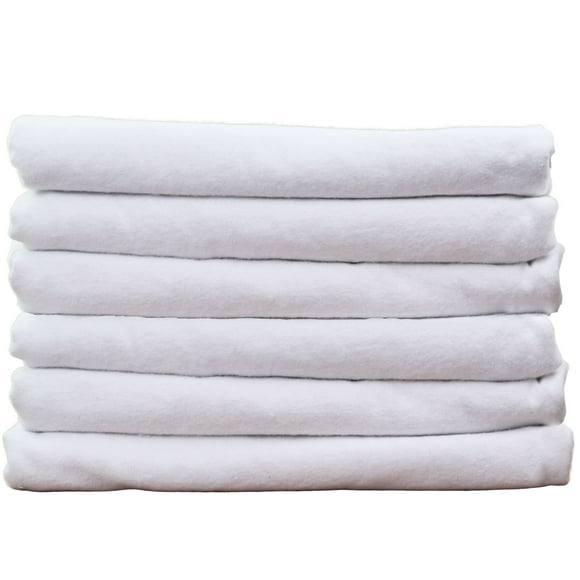 Massage Bed Fitted Sheets - Flannel (6 Pack) 100% Cotton 180 GSM White