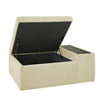 thumbnail image 2 of Weston Home Boucle Fabric Storage Ottoman with Side Table and Casters in Ivory, 2 of 11