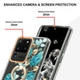 thumbnail image 3 of Compatible for Samsung Galaxy S20 Ultra Case with Ring Kickstand Holder Clear Floral Pattern Hybrid PC TPU Shockproof Protective Phone Case Cover for Samsung Galaxy S20 Ultra Women Girls, Green Flower, 3 of 5