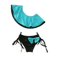 thumbnail image 2 of Hienoo Girls Bikini Swimsuit Ruffle One Shoulder Bathing Suit Beach Swimwear,2-Piece, 2 of 8