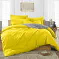 thumbnail image 1 of SGI Bedding 3 Piece Cotton Duvet Cover Yellow Solid 600 Thread Count Calking, 1 of 7