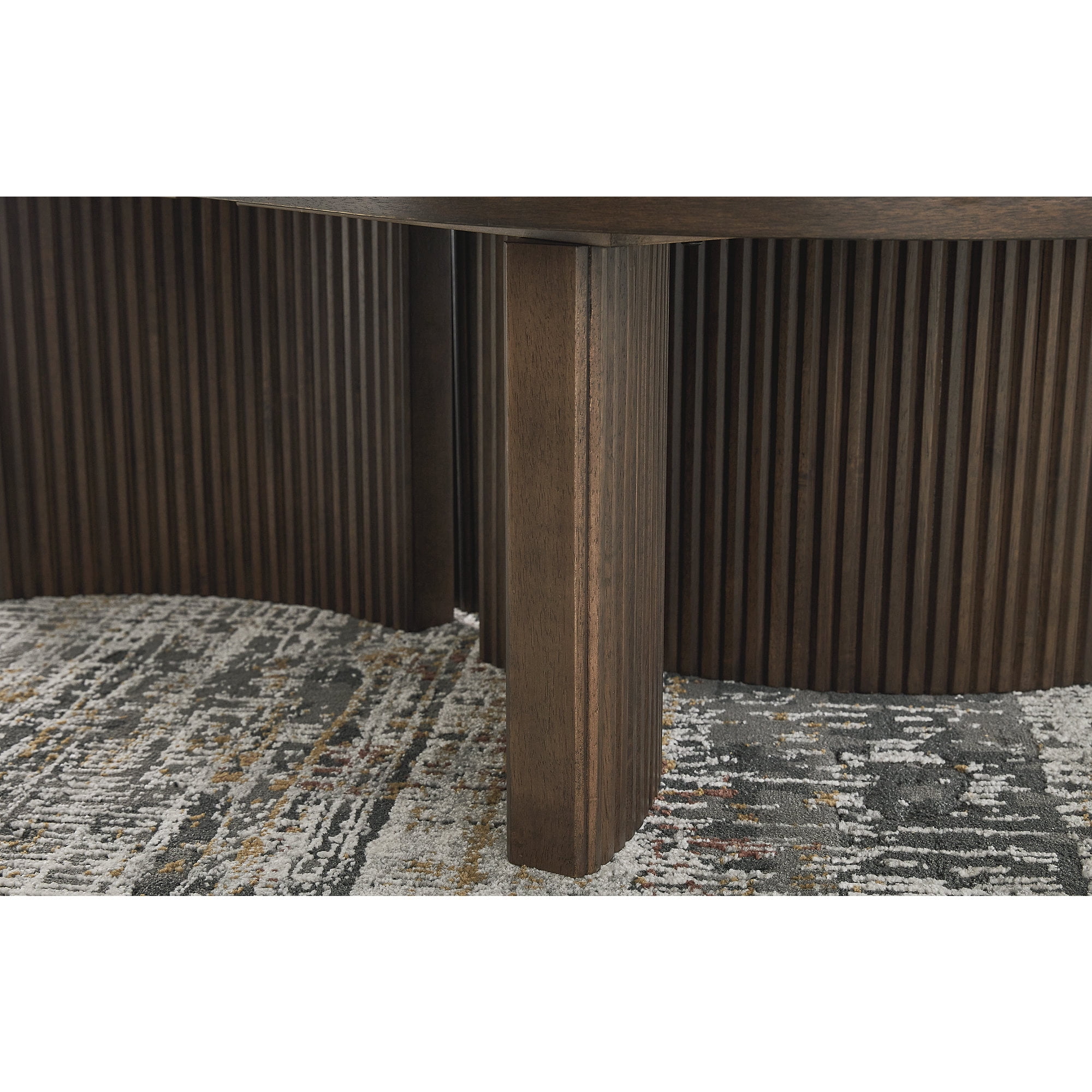 Signature Design by Ashley Korestone Mid-Century Oval Coffee Table, Dark Brown
