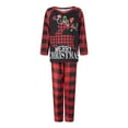thumbnail image 2 of KelaJuan Christmas Family Pajamas Matching Set Letter Plaid Raglan Long Sleeve Tops and Pants Loungewear Soft Sleepwear, 2 of 7