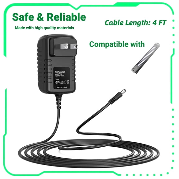 FITE ON 12V AC Adapter DC Power Supply Cord Compatible with Aqueon Aquaticlife Aquarium LED Lights