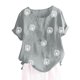 thumbnail image 1 of Blusa informal de cuello redondo para mujer, blusa suelta con estampado de manga corta Pompotops hfajkhk129103, 1 of 4
