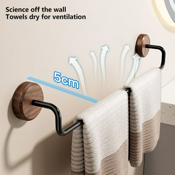 Toallero De Madera Maciza Nogal 60x25,5x49 Cm Toalleros Madera