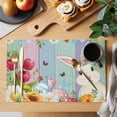 thumbnail image 2 of Easter Bunny Placemats Set of 4, Farmhouse Watercolor Eggs Tulip Wood Grain Placemats for Dining Table, Place Mats for Kitchen Tabletop, Waterproof Wipeable Dining Table Mats Set, 2 of 9