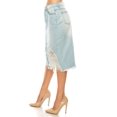 thumbnail image 2 of Fashion2Love Women's Juniors  Calf - Length Non-Stretch Denim Ripped Pencil Skirt, 2 of 7