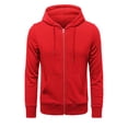 thumbnail image 1 of MIASHUI Men's Multi-Color Casual Zip Up Hoodie Loose Fit Solid Color Pullover Sweatshirt Lightweight Jacket with Pockets Red,A, 1 of 4