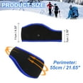 thumbnail image 2 of Uxcell Ear Warmer Headband, Polar Fleece Ear Warmer Winter Stretchy Running Sweatband with Buttons for Jogging Black/Blue, 2 of 7
